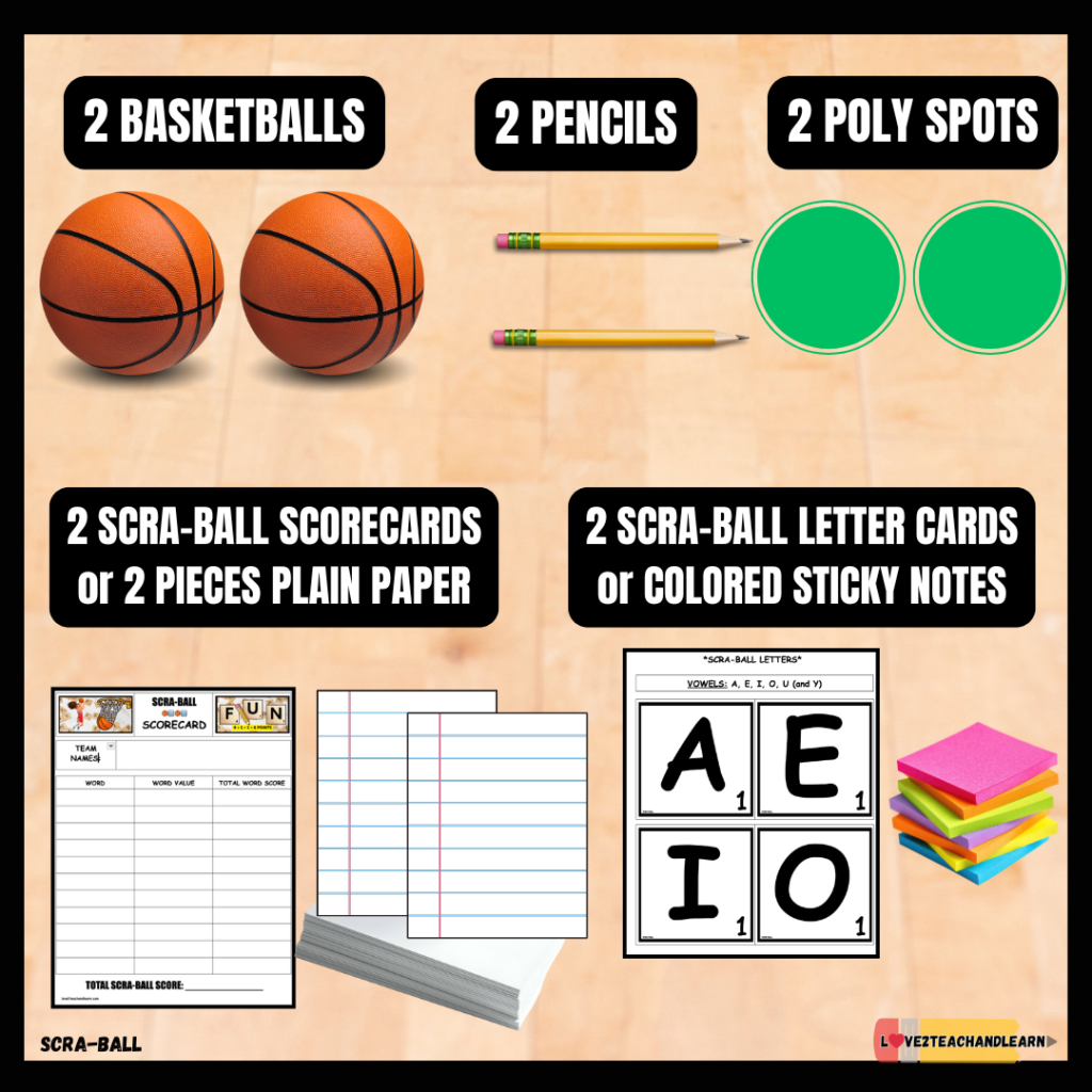 SCRABALL Relay Equipment Needed - Love2teachandlearn