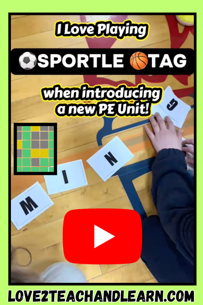 How to Play SPORTLE TAG - Great game for introducing a new PE Unit