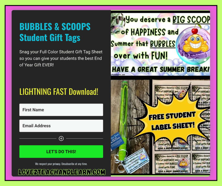 Bubbles and Scoops Landing Page - Love 2 Teach and Learn