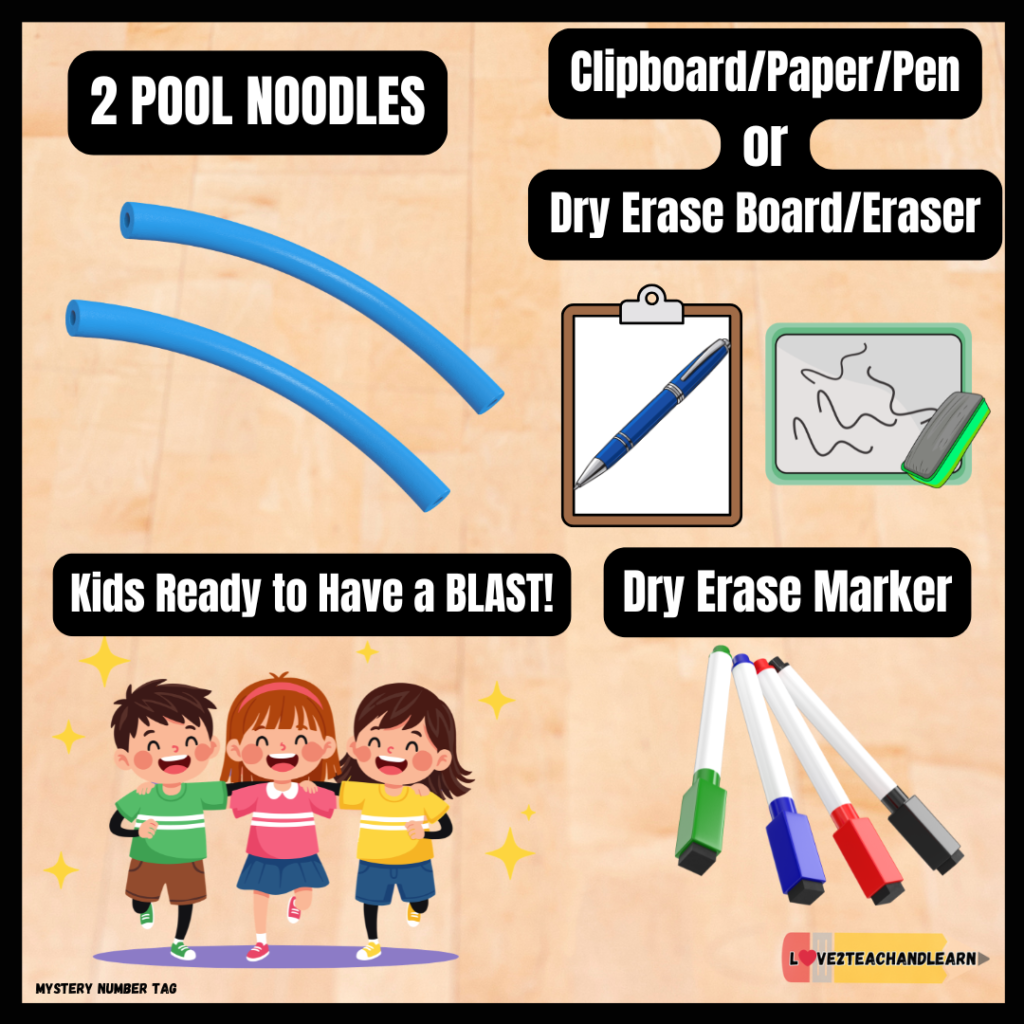 Equipment Needed - Mystery Number Tag - Love 2 Teach and Learn