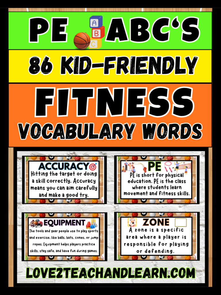 86 Kid-Friendly Fitness Vocabulary Words Defined (PE ABC’s)