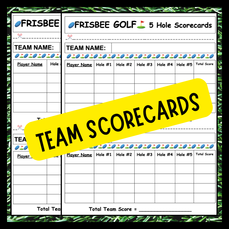 Frisbee Golf Scorecards - Love 2 Teach and Learn