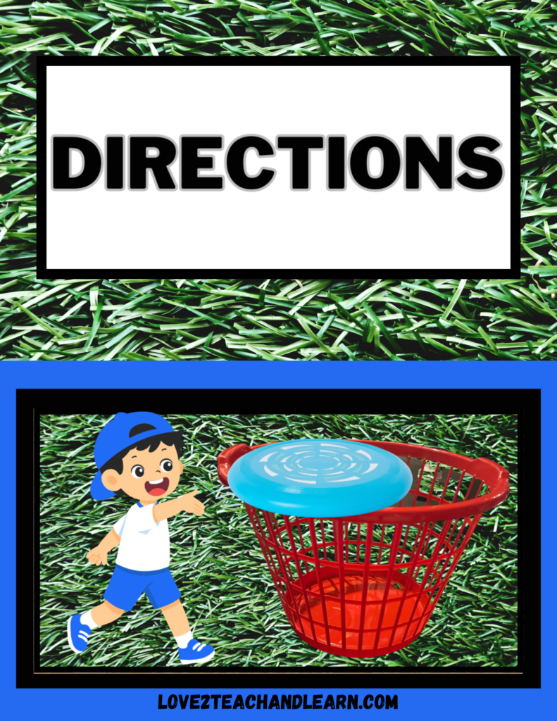 Frisbee Golf Directions - Love 2 Teach and Learn