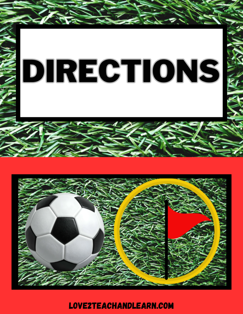 Soccer Golf Directions - Love 2 Teach and Learn
