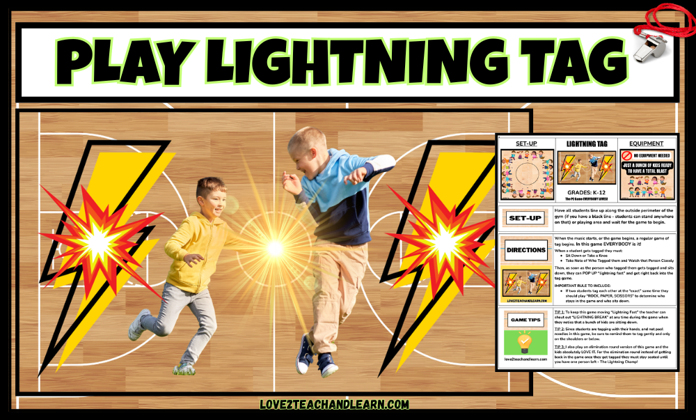 Perfect PE First Day - Play Lightning Tag - Love 2 Teach and Learn