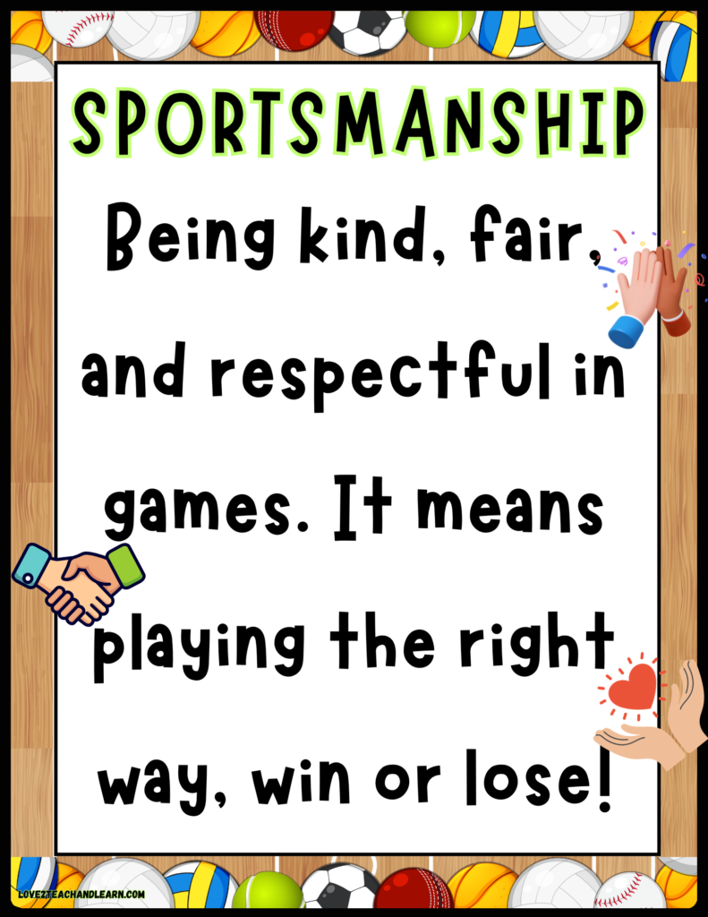 Sportsmanship Word Wall - Love 2 Teach and Learn
