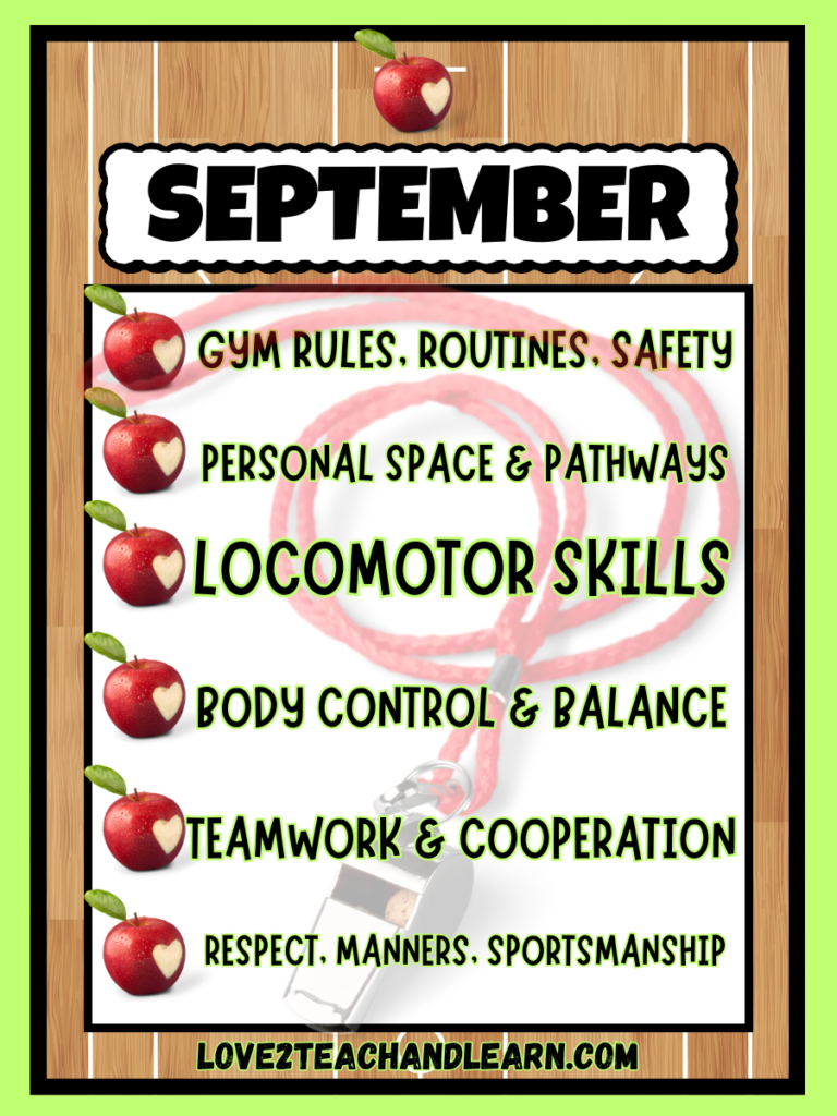 September PE Plan: 6 Essential Elementary PE Skills for Month #1