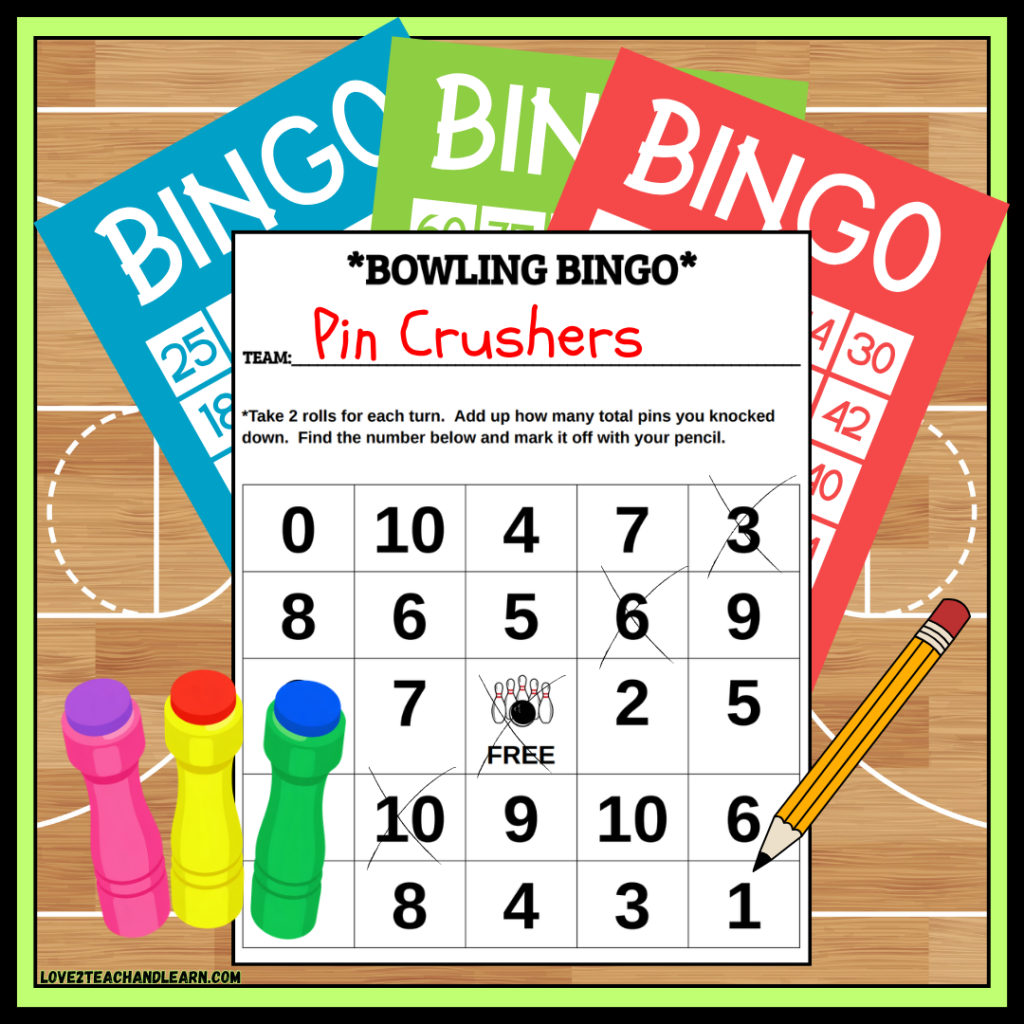 Bowling Bingo Card - Love 2 Teach and Learn