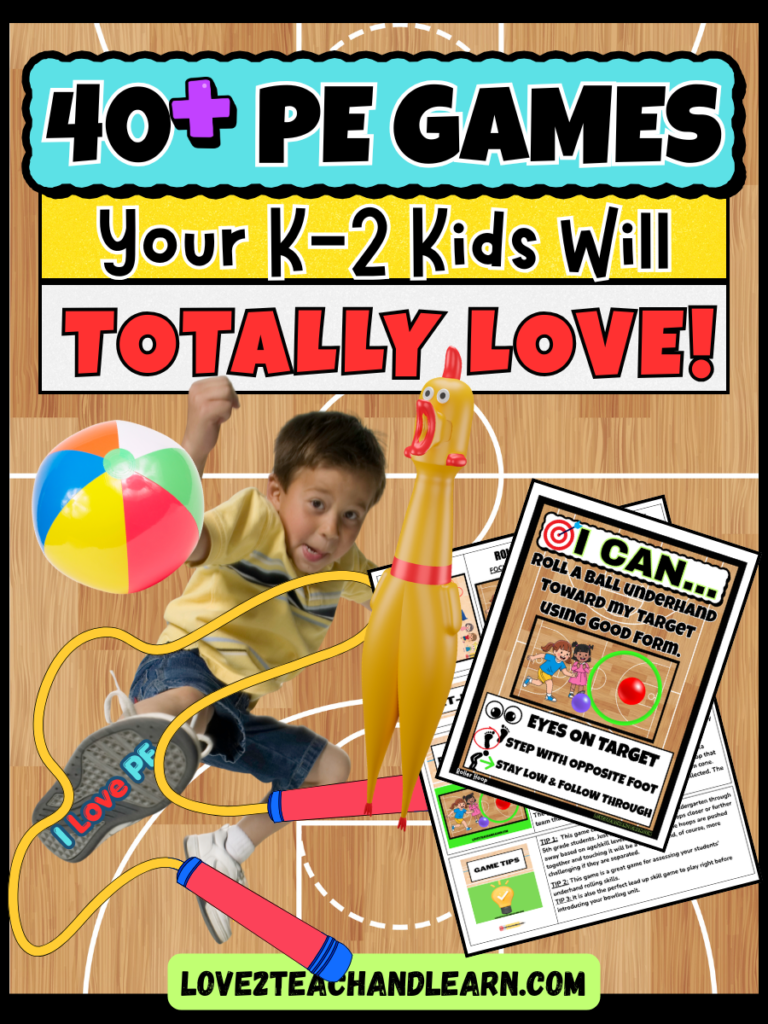 40+ Elementary K-2 PE Games Your Students Will LOVE
