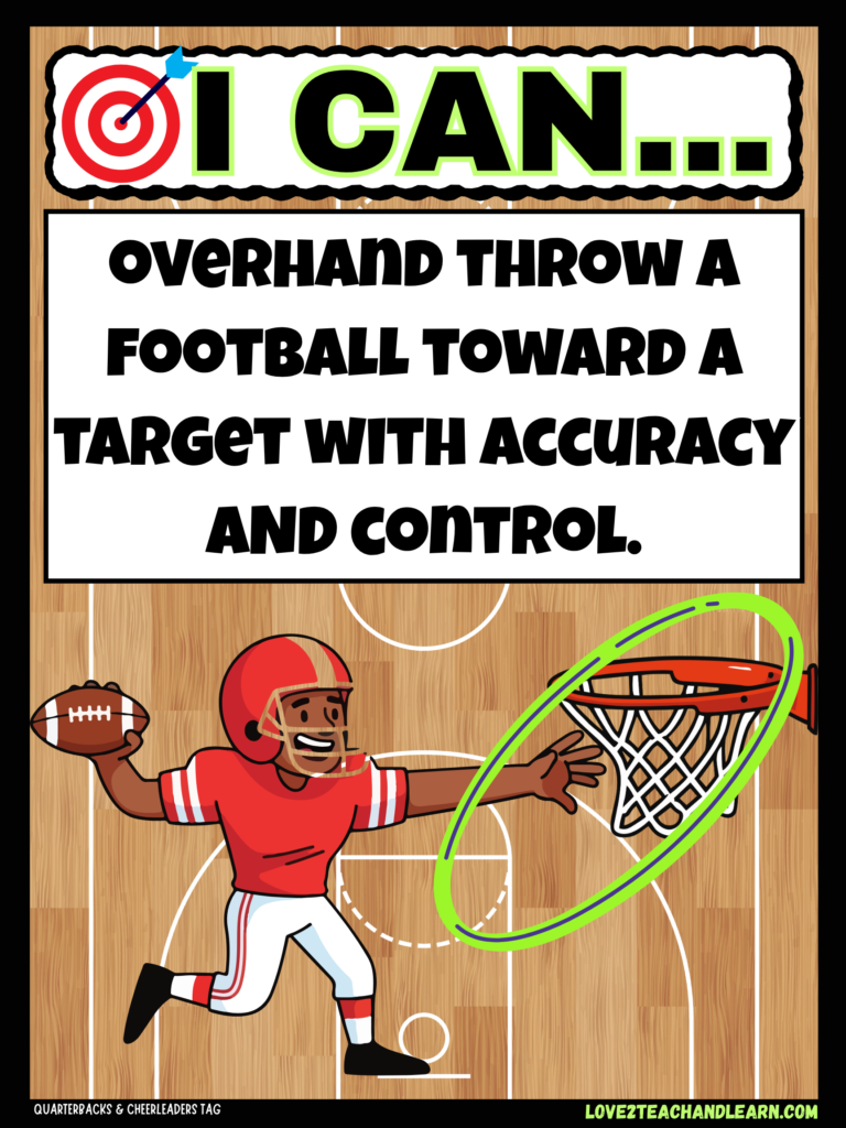 Quarterbacks and Cheerleaders Tag - I Can Statement - Love 2 Teach and Learn
