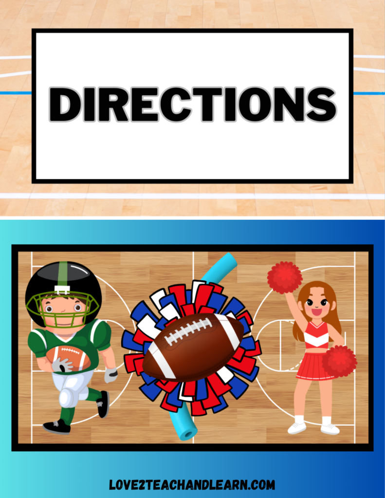 Quarterbacks and Cheerleaders Tag Game Directions - Love 2 Teach and Learn