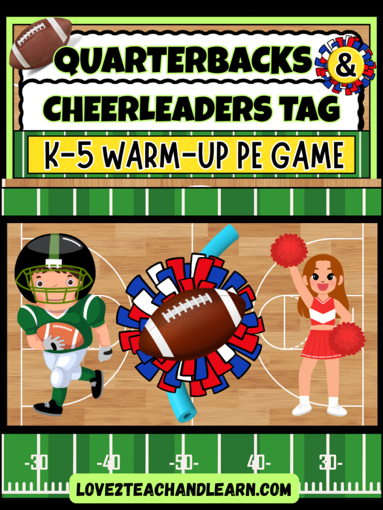 QUARTERBACKS and CHEERLEADERS Tag: AWESOME K-5 Football Throwing PE Game