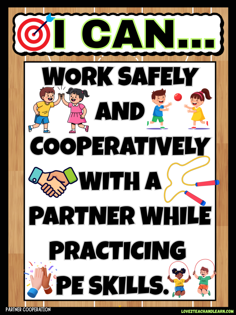 Partner Cooperation "I CAN" Statement - Love 2 Teach and Learn