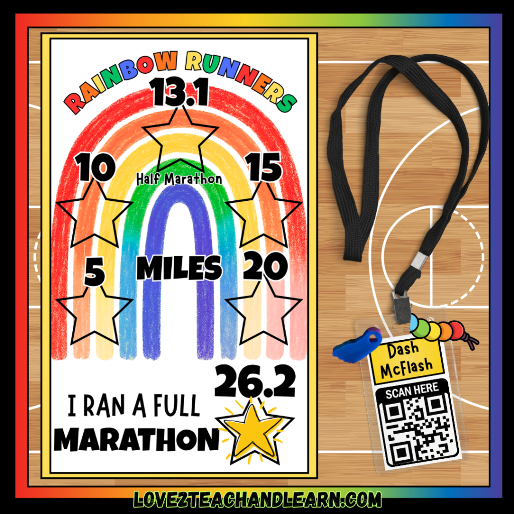 RAINBOW RUNNERS Lanyard for Indoor PE Mileage Club