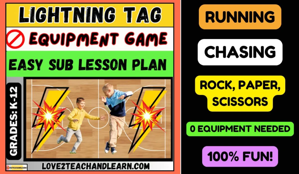 Elementary September PE Games - Lightning Tag - Love 2 Teach and Learn