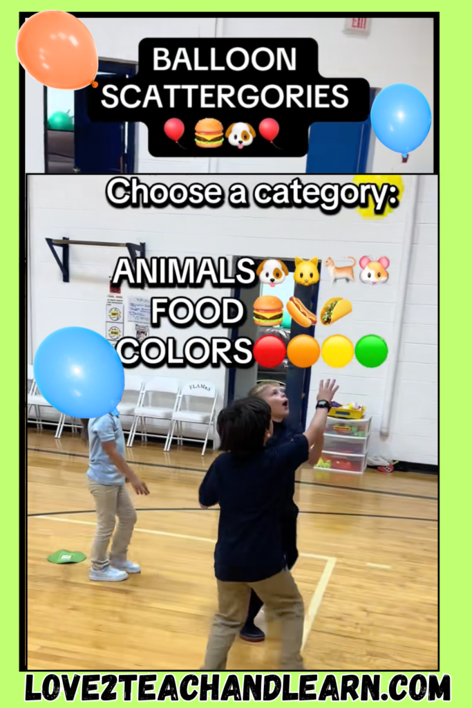 BALLOON SCATTERGORIES - Striking with Hands - Love 2 Teach and Learn