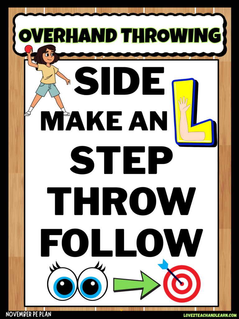 Overhand Throwing CUE WORDS - Love 2 Teach and Learn